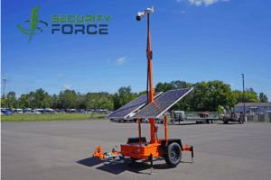 Solar-powered surveillance trailers