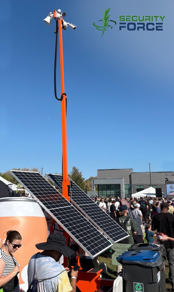Solar surveillance trailers at events