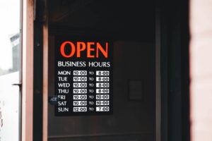 sign of business hours